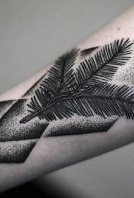 arm black Geometric prick and twig tattoo pattern