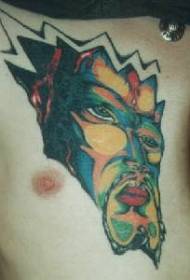 bröst surrealistiskt demon ansikte tatuering mönster