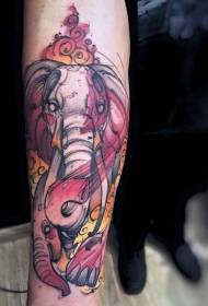 рака боја фантазија слон главата тетоважа шема