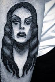 arm black female vampire head tattoo pattern