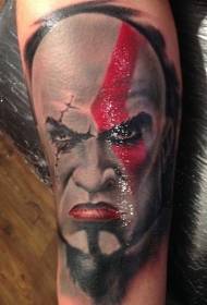 color Evil Barbarian Portrait Tattoo Pattern