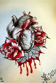 ფერი გული ვარდების tattoo ხელნაწერი სურათი