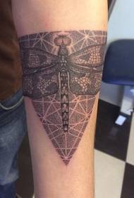 arm design dragonfly triangle dark tattoo pattern