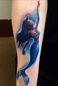 prilično šaren crtani sirena Elil uzorak tetovaže