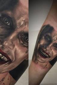 arm scary monster face painted tattoo pattern