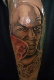Mike Tyson face portrait and letter tattoo pattern