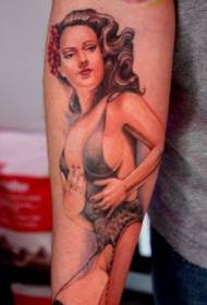 ruku seksi djevojka portret tetovaža uzorak