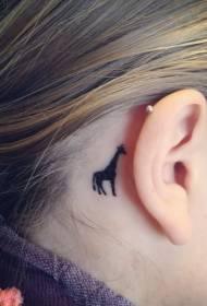 귀 뒤 뿌리 간단한 기린 문신 패턴
