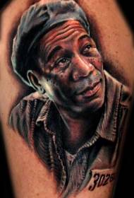 color famous actor portrait tattoo pattern
