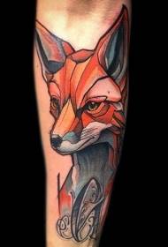 jib color fox avatar with black letter tattoo pattern