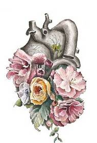 асоба моды сэрца ружы татуіроўкі рукапісны малюнак малюнак