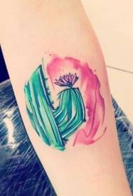 Slatki akvarelni stil sladak uzorak tetovaža kaktusa