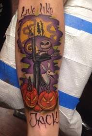 Monstru Armless Pumpkin Pumpkin lettera di mudellu di tatuaggi