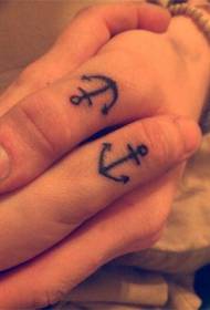 Finger beautiful anchor tattoo