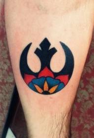 Simbol crne značke za ruku s uzorkom tetovaže u boji