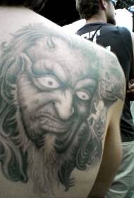 shoulder Japanese devil face tattoo pattern