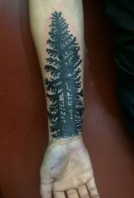 arm svart skog enkel tatuering mönster
