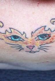gekleurde kat masker tattoo patroon