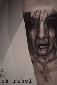 arm mysterieuze duivel vrouw gezicht tattoo patroon