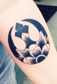 Stemma con stemma Star Wars nero con misterioso motivo floreale a tatuaggio