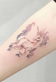 pequeno braço pequeno fresco fofo unicórnio cor pastel tatuagem padrão
