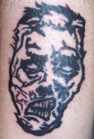 black thick line zombie man face tattoo pattern 111248-Big realistic girl portrait color tattoo pattern