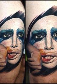 реалистичен стил цвят грим жени портрет модел татуировка
