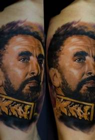 patrón de tatuaxe de retrato militar masculino en cor