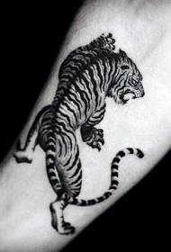 arm black crawling tiger tattoo pattern