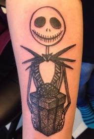 მარტივი შავი მულტფილმი zombie ერთად საჩუქარი ყუთი tattoo ნიმუში