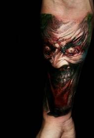 modello di tatuaggio demone stile horror color braccio