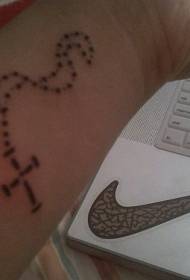 wzór tatuażu czarny łańcuch i ramię krzyżowe