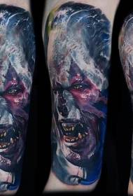 Цветна татуировка на орк страшен портрет