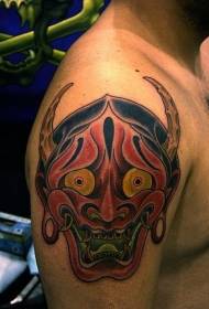 Modeli i tatuazhit të fytyrës së madhe me një fantazmë të kuqe