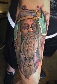 dath cartúin jib Patrún tattoo portráid Dumbledley