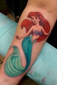 цвят на ръката Ayre русалка карикатура татуировка модел