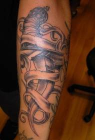 arm sharp dagger tattoo pattern