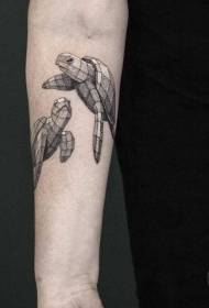 Рука геометричні точки колючі плаваючі черепахи татуювання візерунок