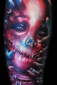 Farbe Monster Gesicht Persönlichkeit Tattoo Muster