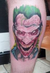 calf old school creepy clown face tattoo pattern
