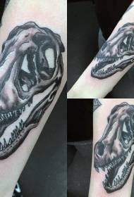 arm black classic dinosaur skull tattoo pattern