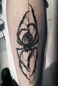 Armless Gorgeous Black and White Spider Tattoo Pattern