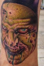 leg color zombie face tattoo pattern