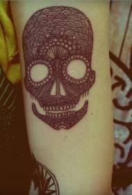 Arm black complex totem skull tattoo pattern