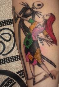 Slatka uzoraka tetovaže čudovišta u boji