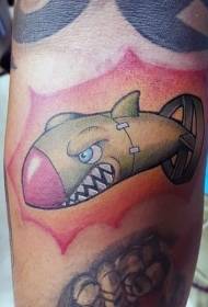 small Arm color funny cartoon bomb tattoo pattern