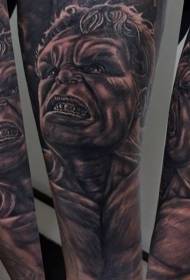 အံ့မခန်းဖွယ်ကောင်းသောအဖြူရောင် Hulk ကိုယ်ရည်ကိုယ်သွေး Tattoo ပုံစံ