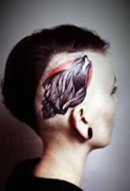 personal head side beautiful tattoo