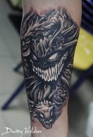 small arm evil cartoon monster tattoo pattern