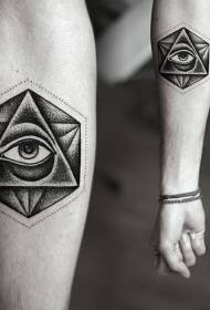 modello di tatuaggio del braccio dell'occhio del triangolo della spina del punto nero